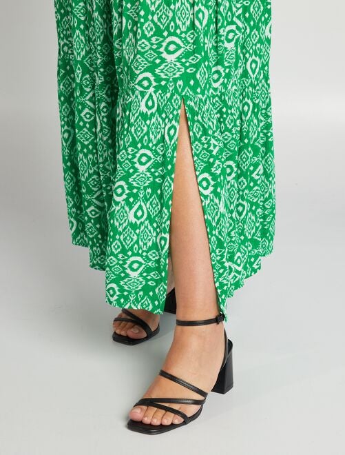 Falda larga con capas y cintura elástica - Kiabi
