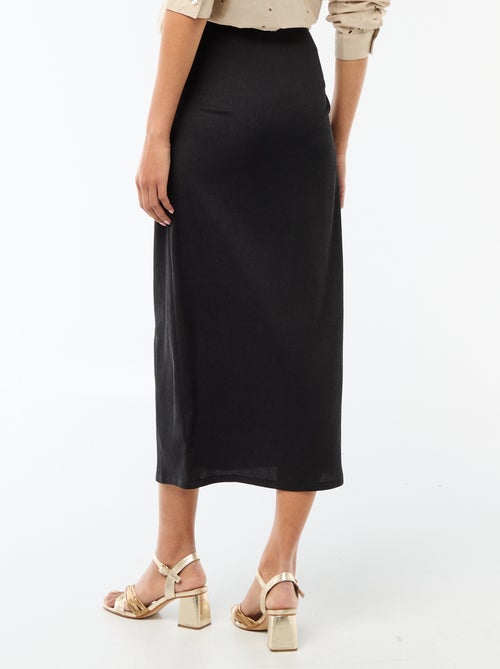 Falda larga con hebilla dorada en la cintura - Kiabi