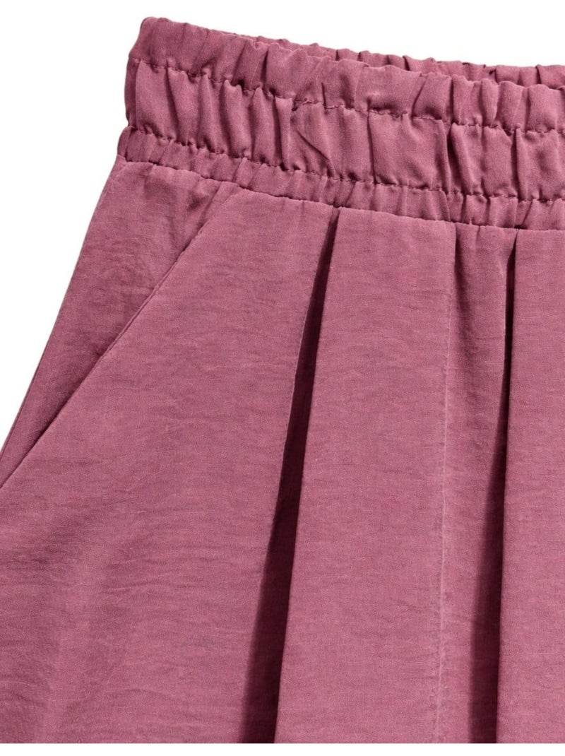 Falda larga de cintura alta con cordón ajustable mixray Rosa viejo - Kiabi