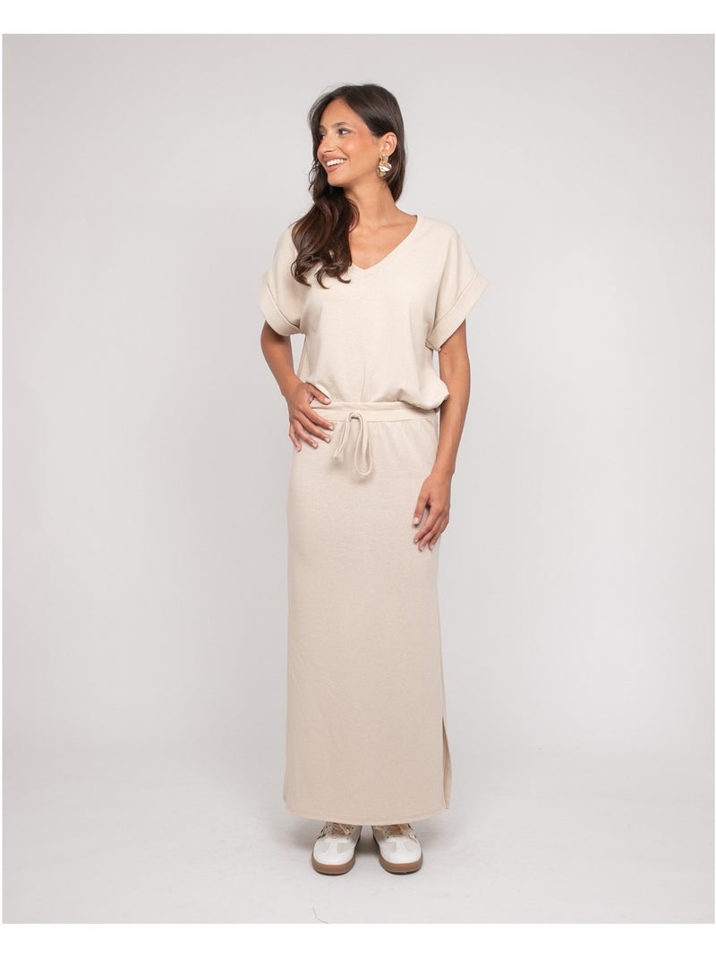 Falda larga de felpa XIVELA Beige - Kiabi