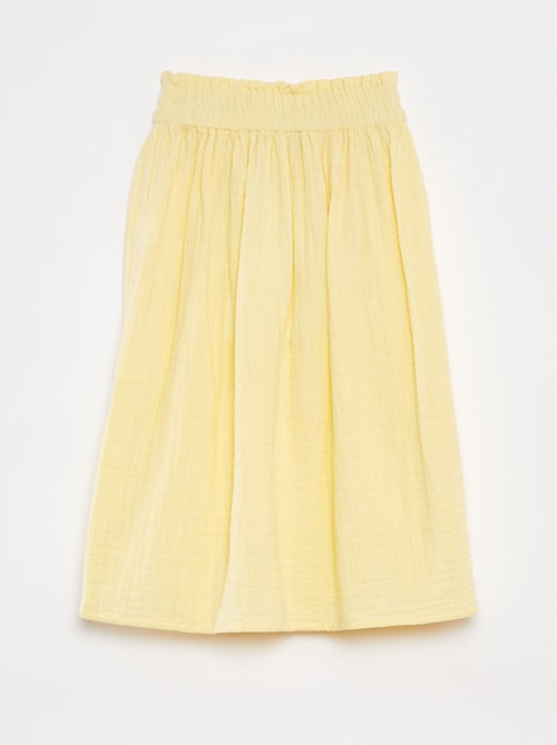 Falda larga de gasa de algodón - Kiabi