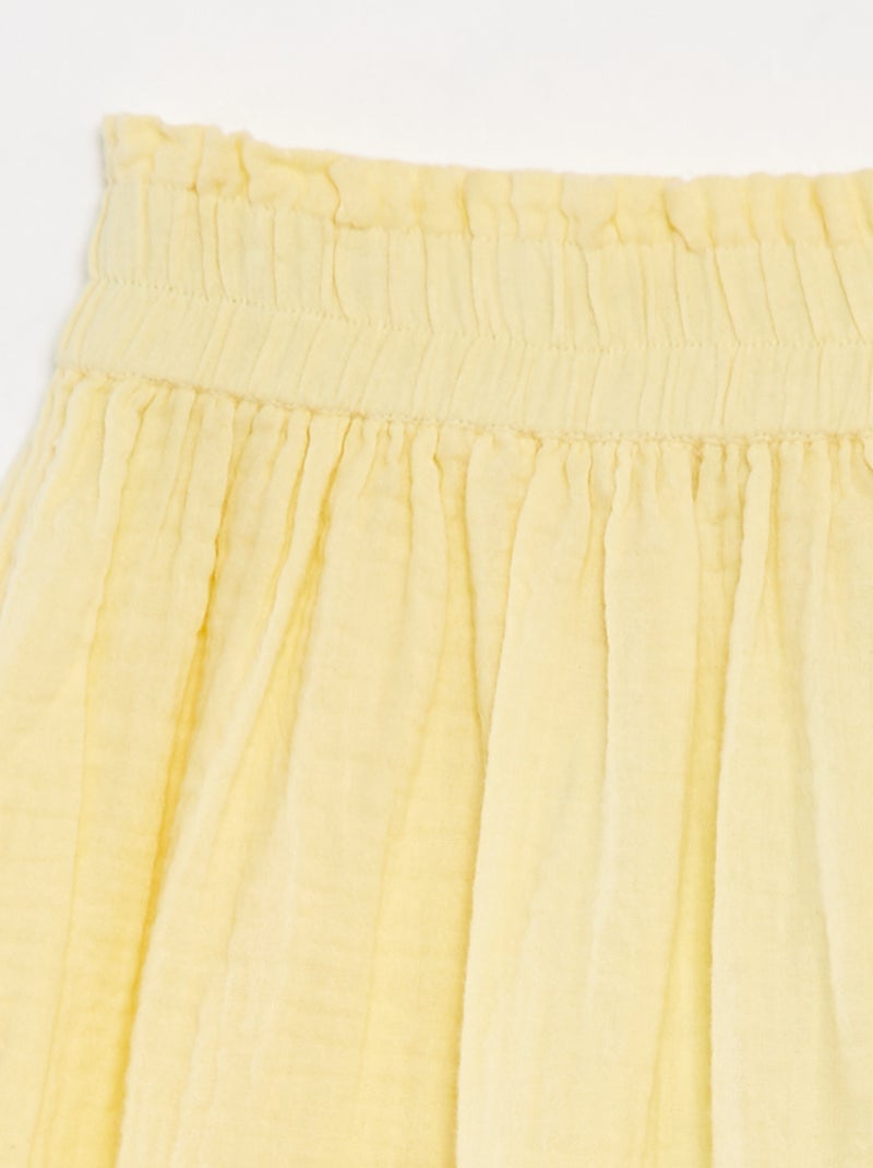 Falda larga de gasa de algodón AMARILLO - Kiabi