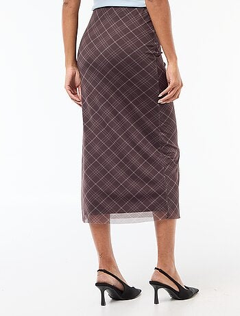 Falda larga de malla con lunares