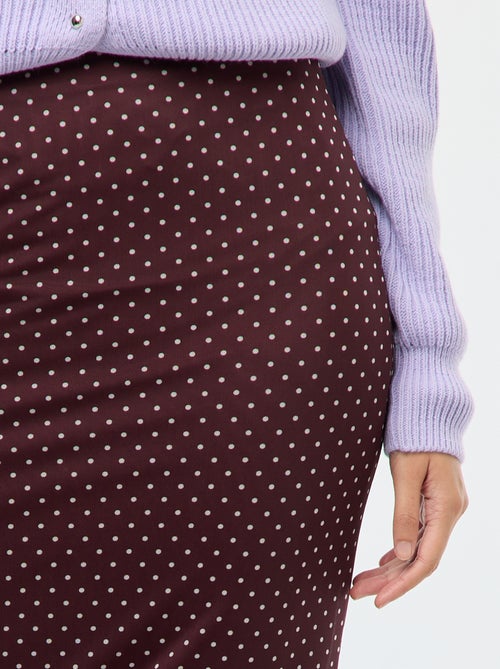 Falda larga de malla con lunares - Kiabi