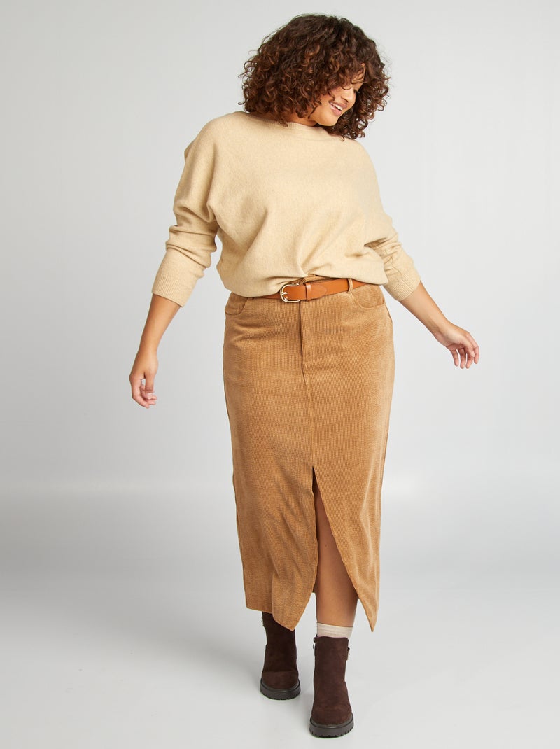 Falda larga de pana BEIGE - Kiabi