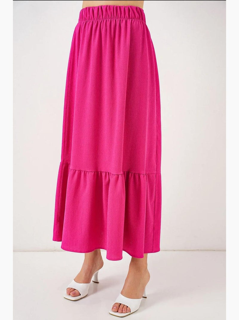 Falda larga de punto bdart Rosa fucsia - Kiabi