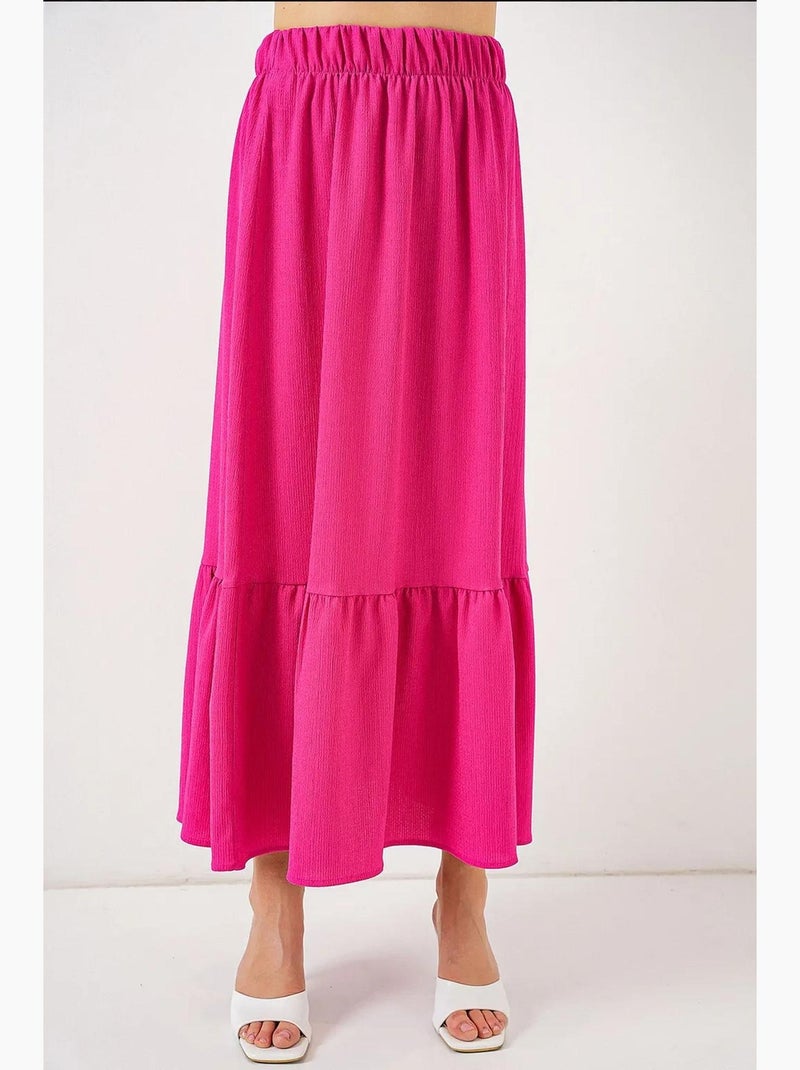 Falda larga de punto bdart Rosa fucsia - Kiabi