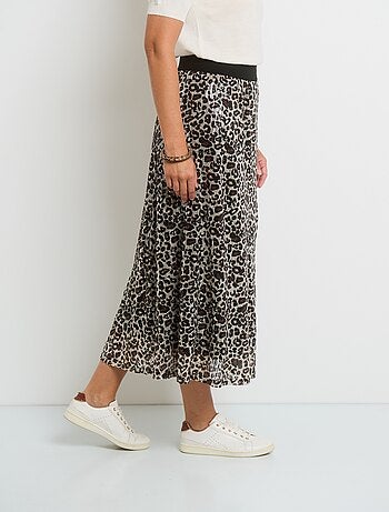 Falda larga de rejilla con vuelo y lentejuelas - AFIBEL