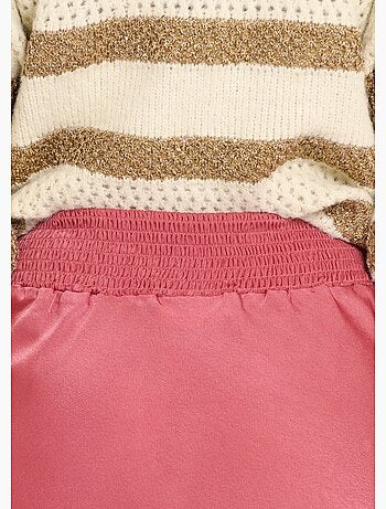 Falda larga de satén acampanada con espalda elástica - Afibel