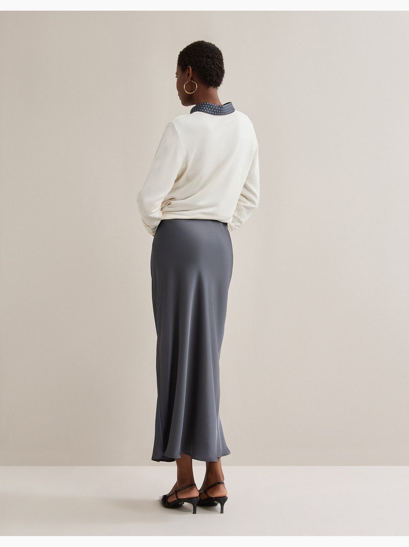 Falda larga de satén, MO Fashion Gris - Kiabi