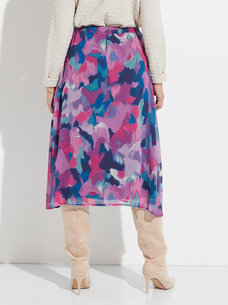 Falda larga de voile estampada con cintura elástica - Afibel Multicolor - Kiabi