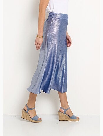 Falda larga elástica con purpurina y vuelo - Afibel