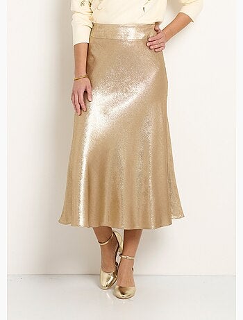 Falda larga elástica con purpurina y vuelo - Afibel
