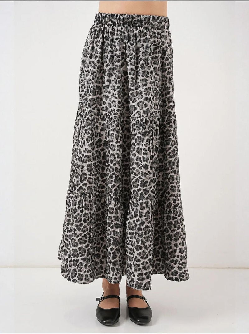 Falda larga estampada bdart Gris negro - Kiabi