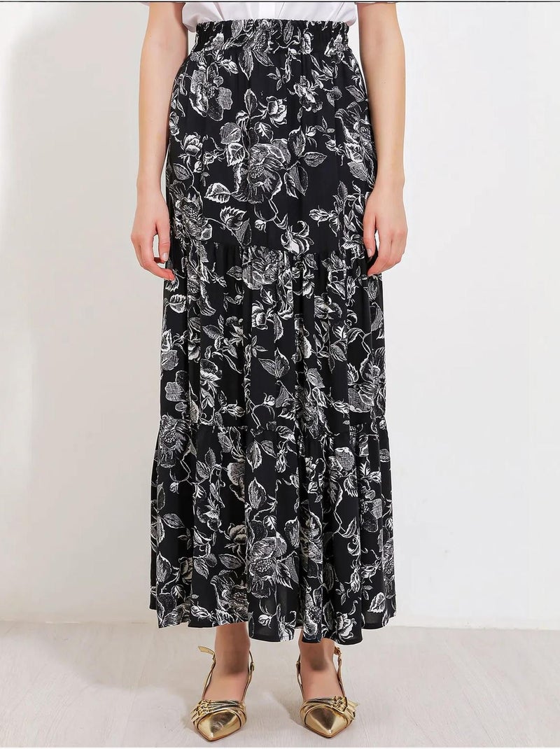 Falda larga estampada bdart Negro - Kiabi