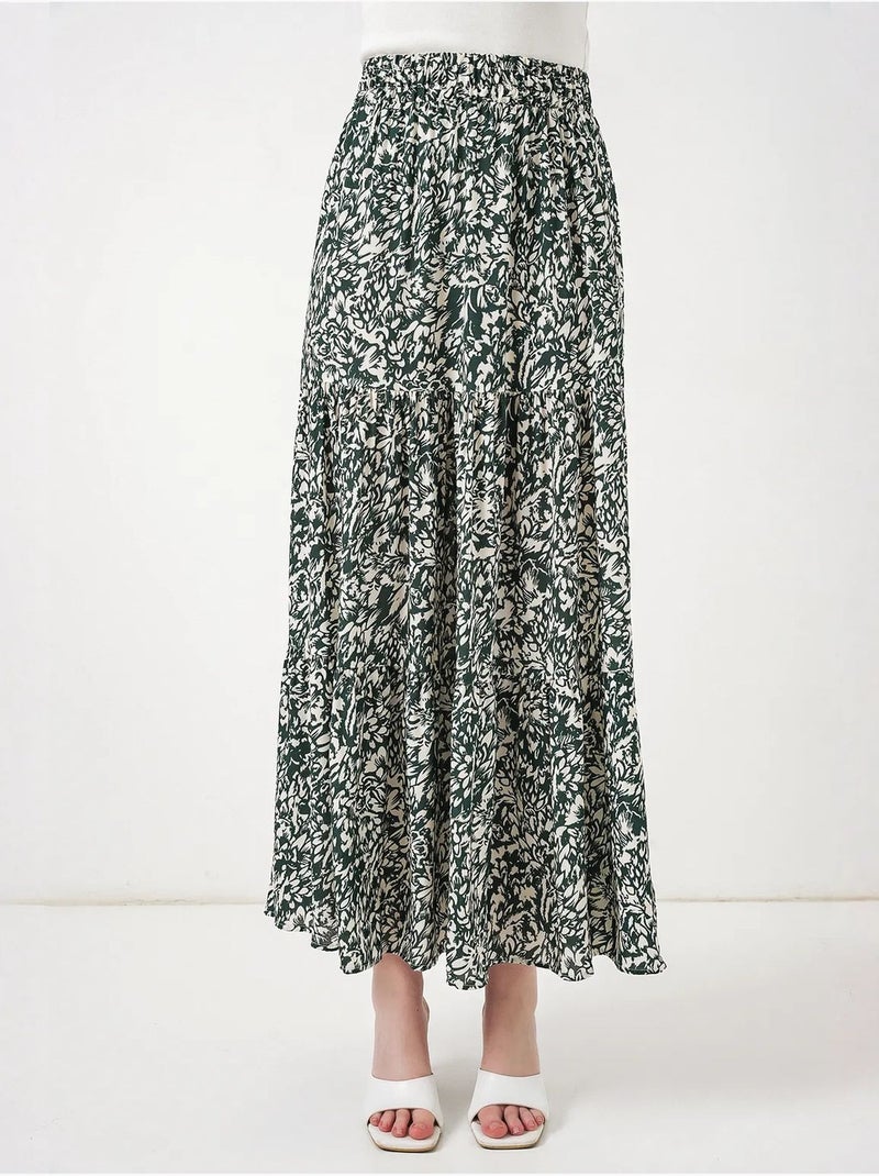 Falda larga estampada bdart Verde oscuro - Kiabi