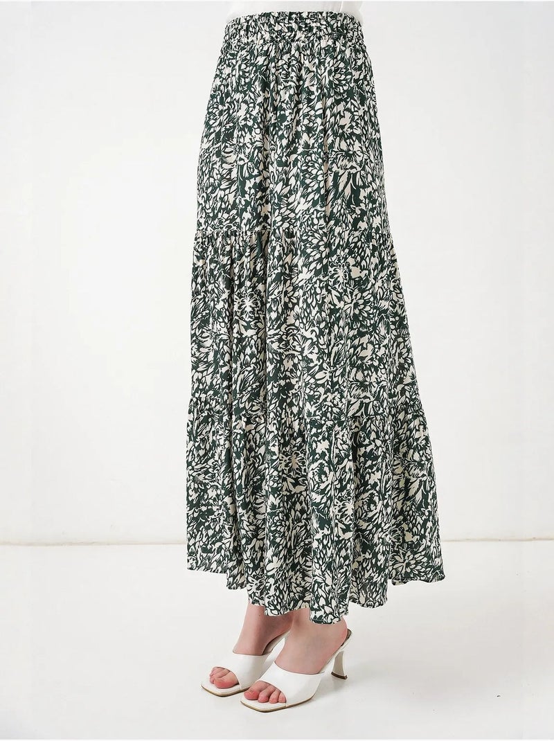 Falda larga estampada bdart Verde oscuro - Kiabi