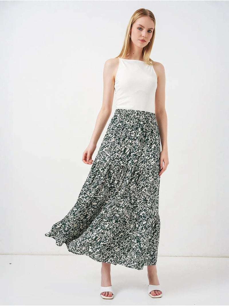 Falda larga estampada bdart Verde oscuro - Kiabi