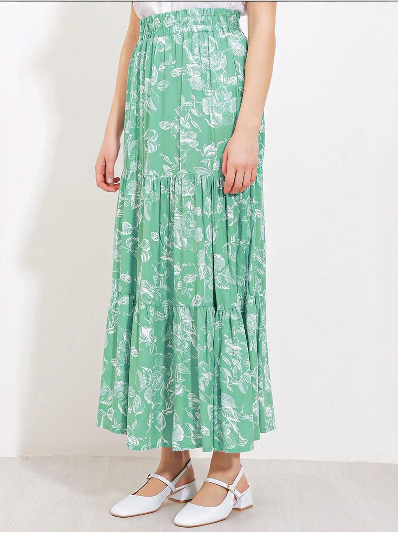 Falda larga estampada bdart Verde pastel - Kiabi