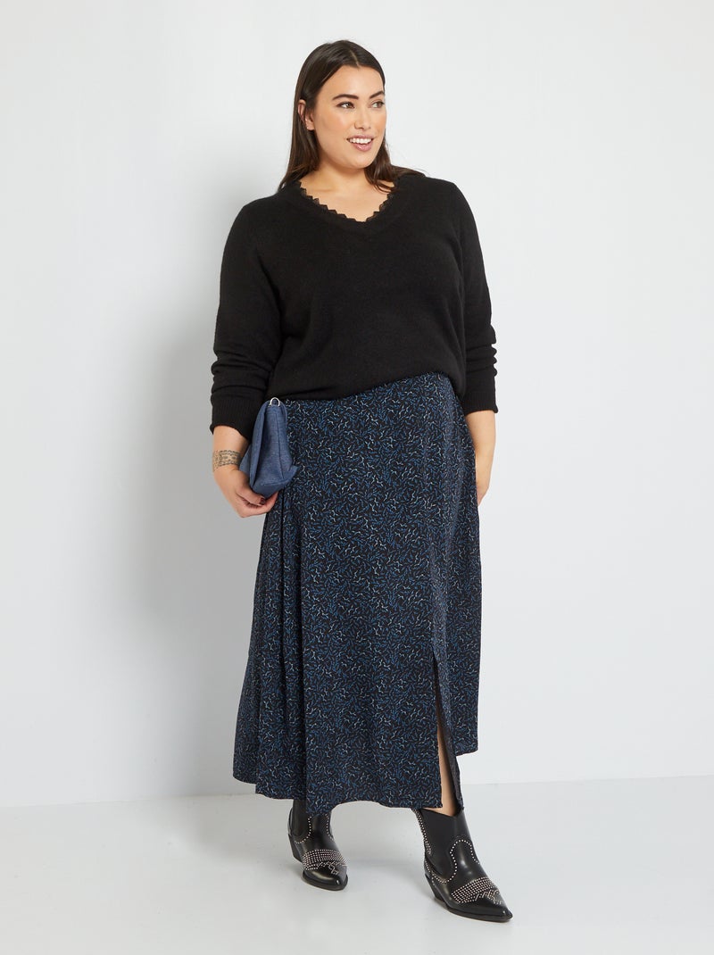Falda larga estampada NEGRO - Kiabi