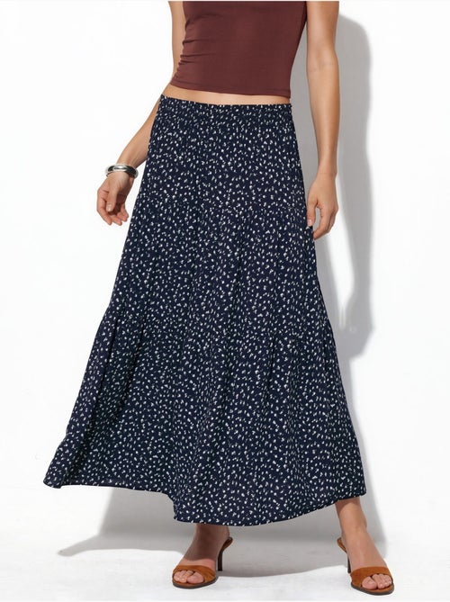 Falda larga floral de talle alto busem - Kiabi Falda larga floral de talle alto busem - Kiabi