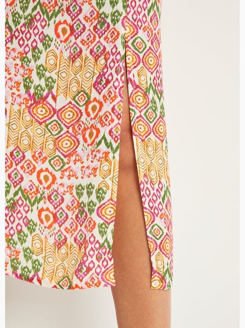 Falda larga fluida estampado étnico - AFIBEL - Kiabi