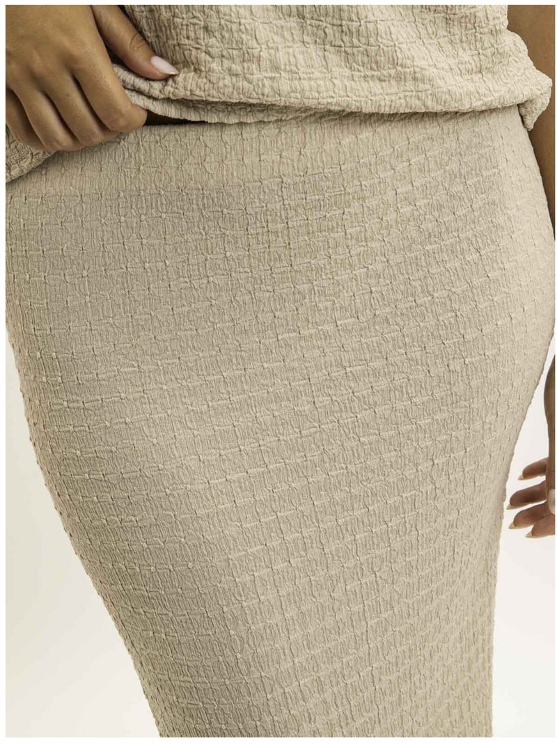 Falda larga gofrada XABITA Beige - Kiabi