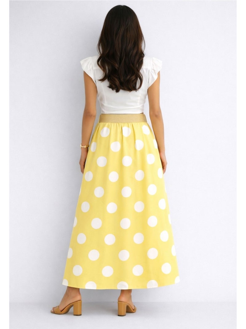 Falda larga Kebello Amarillo - Kiabi
