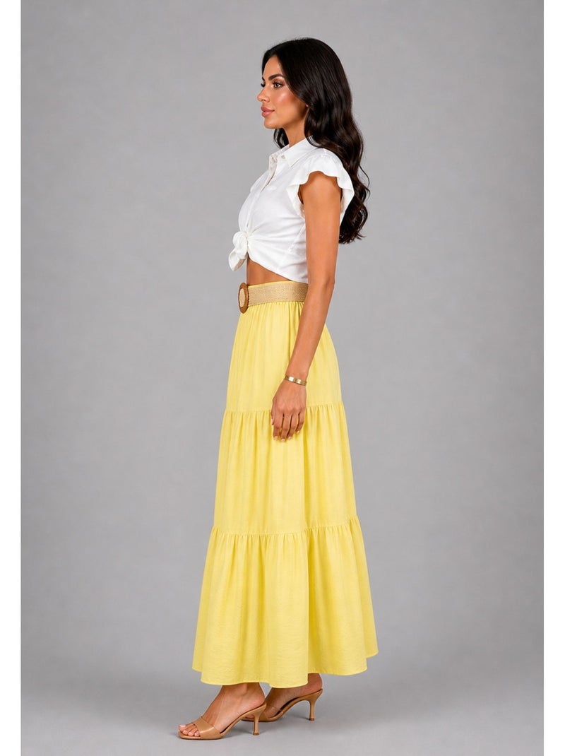 Falda larga Kebello Amarillo - Kiabi