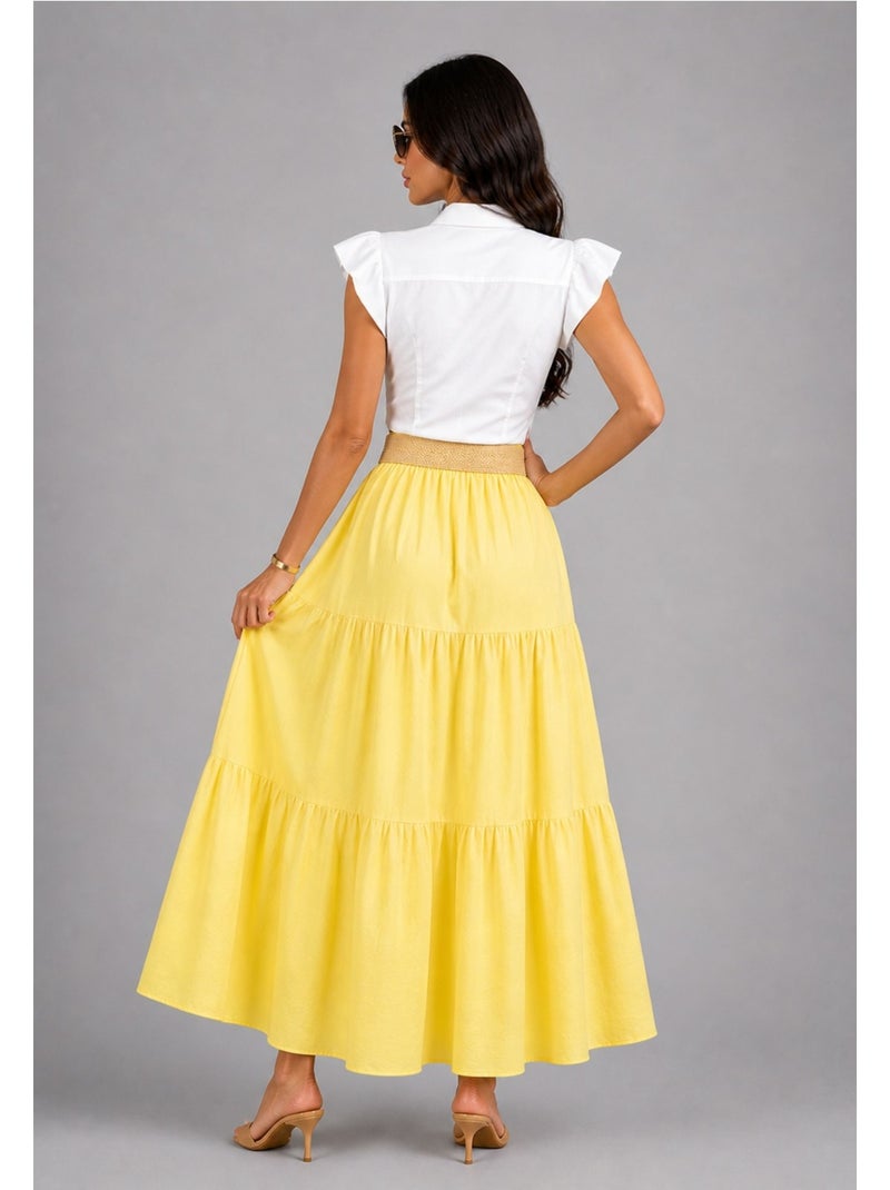Falda larga Kebello Amarillo - Kiabi