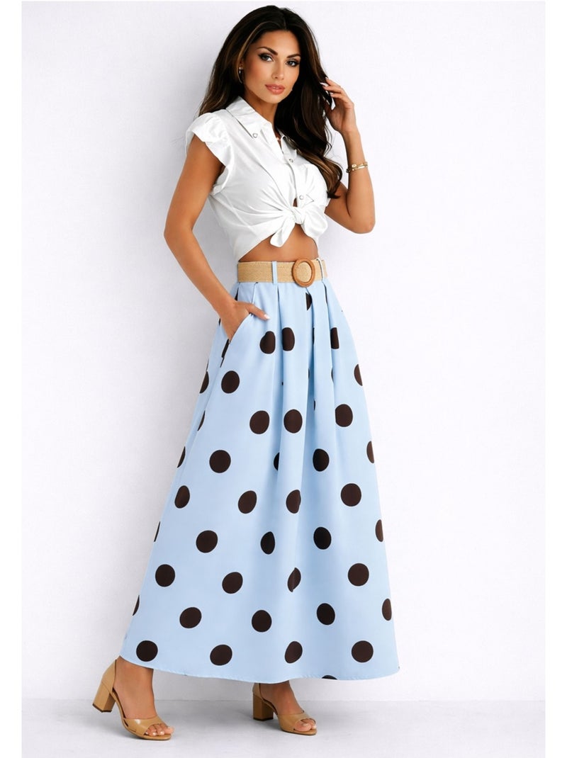 Falda larga Kebello Azul cielo - Kiabi