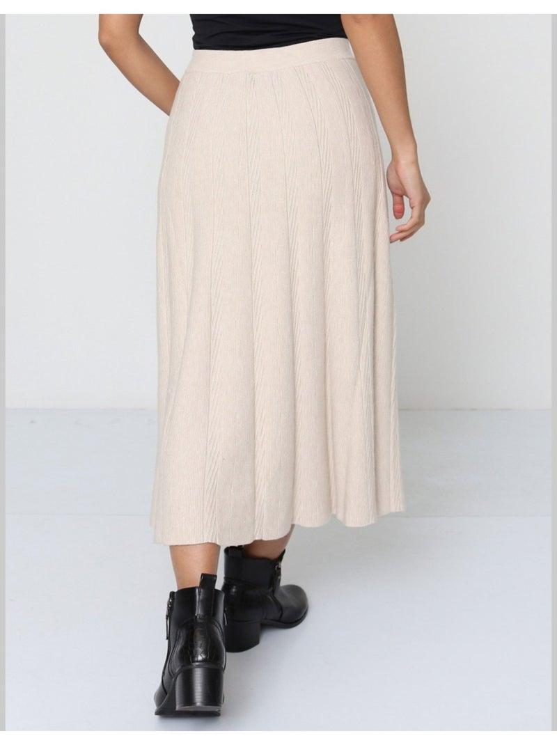Falda larga Kebello Beige - Kiabi