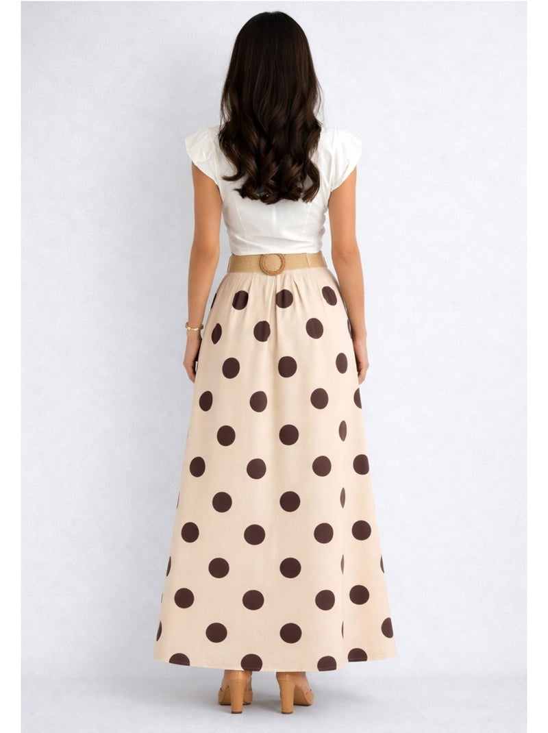 Falda larga Kebello Beige - Kiabi
