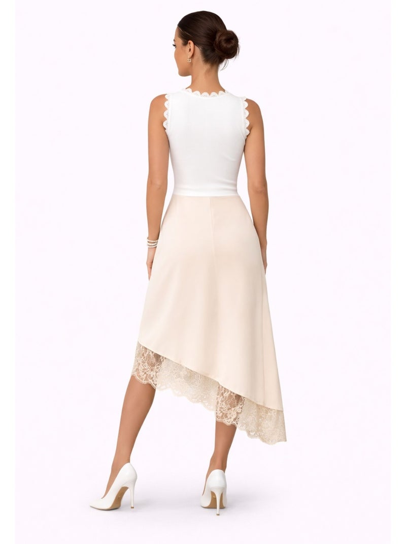 Falda larga Kebello Beige - Kiabi