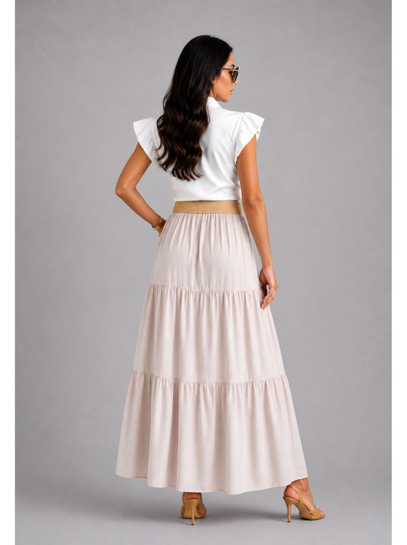 Falda larga Kebello Beige - Kiabi