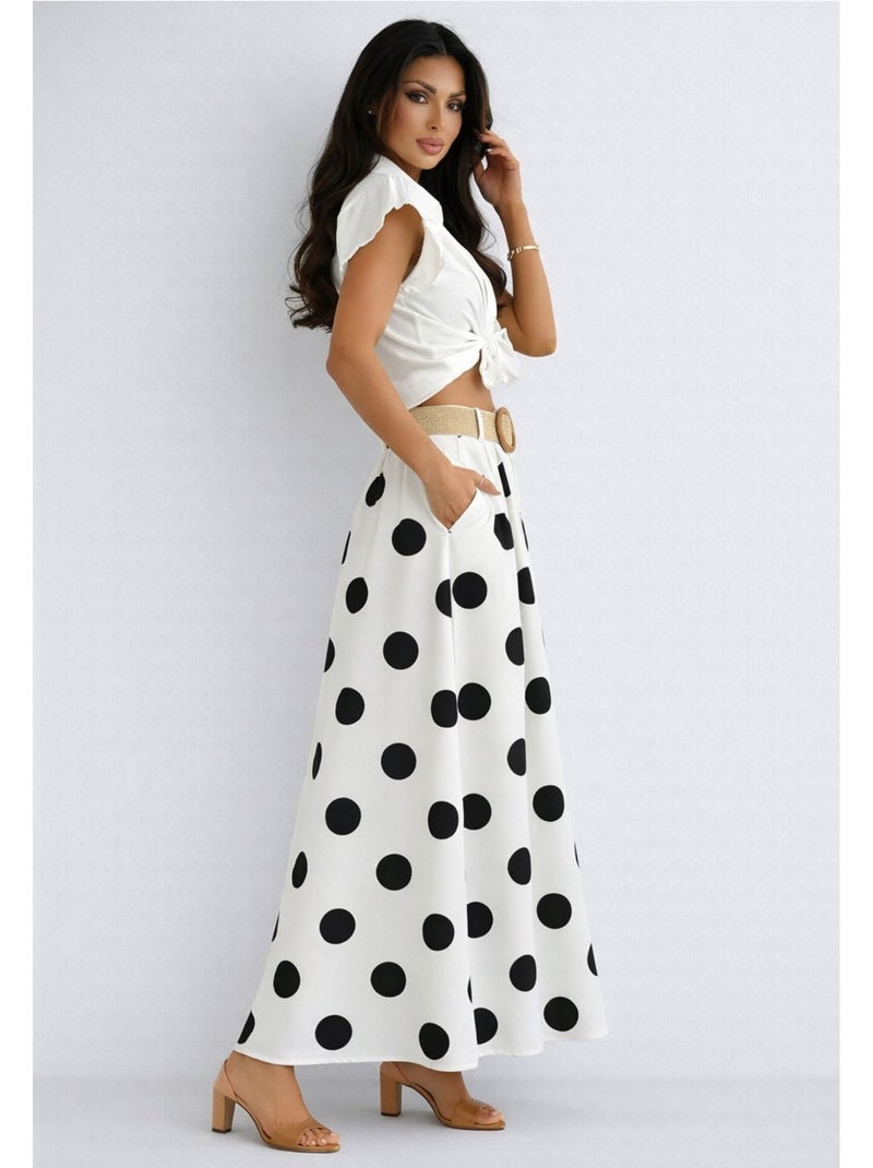 Falda larga Kebello Blanco - Kiabi