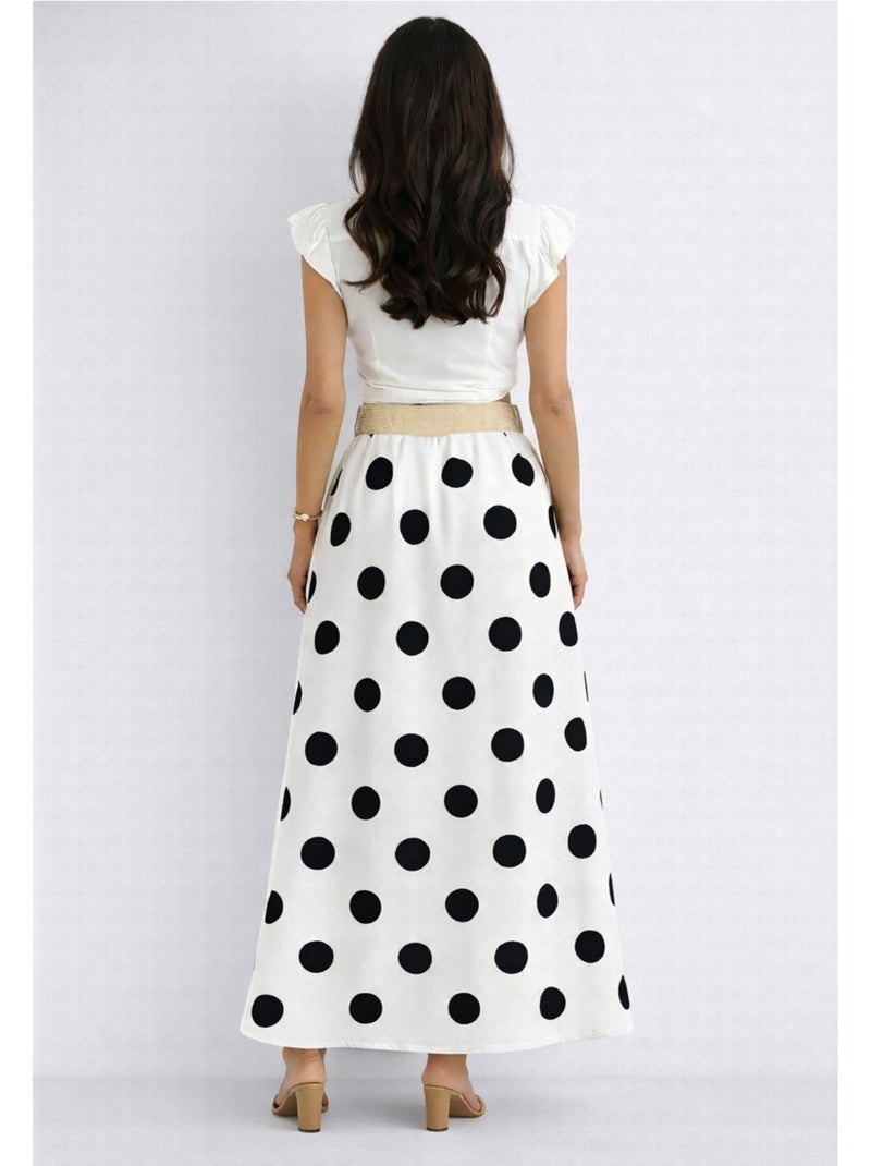 Falda larga Kebello Blanco - Kiabi