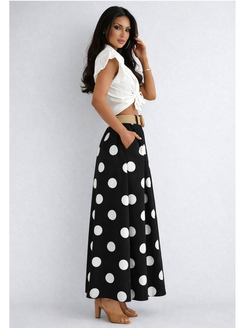 Falda larga Kebello Negro Negro - Kiabi
