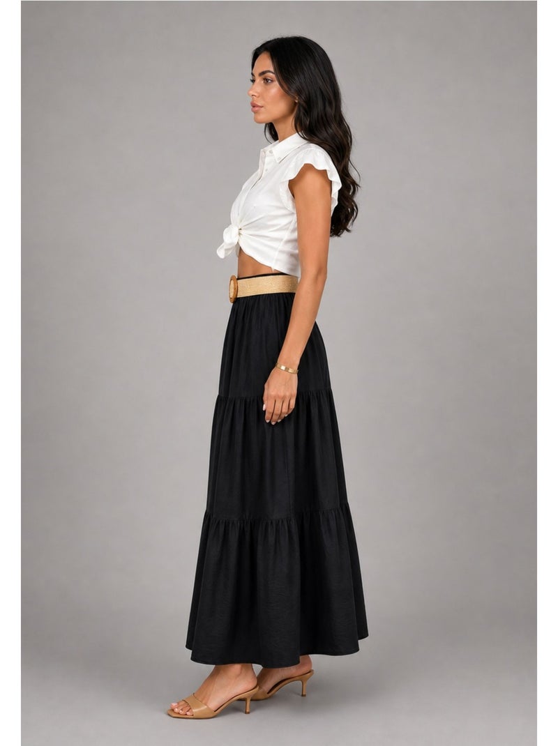Falda larga Kebello Negro Negro - Kiabi