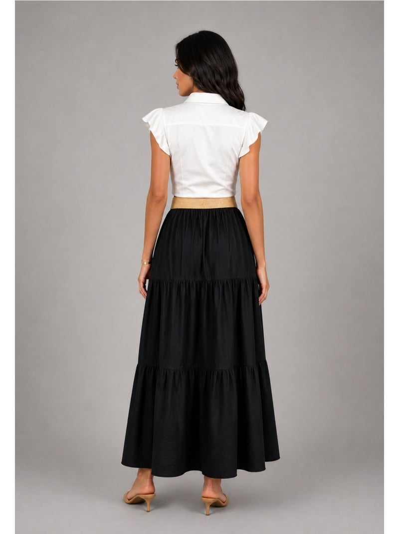 Falda larga Kebello Negro Negro - Kiabi