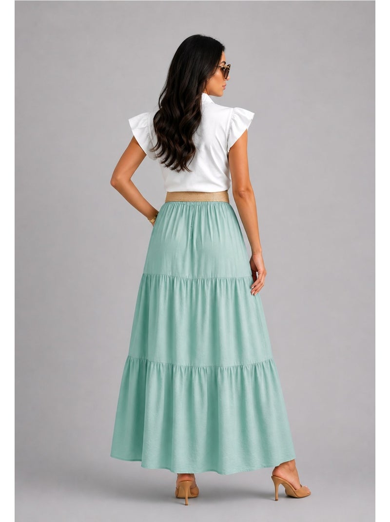 Falda larga Kebello Verde - Kiabi