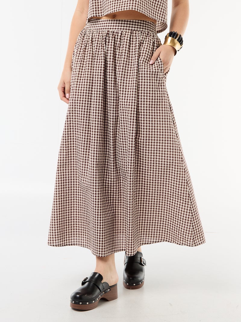 Falda larga Marron - Kiabi