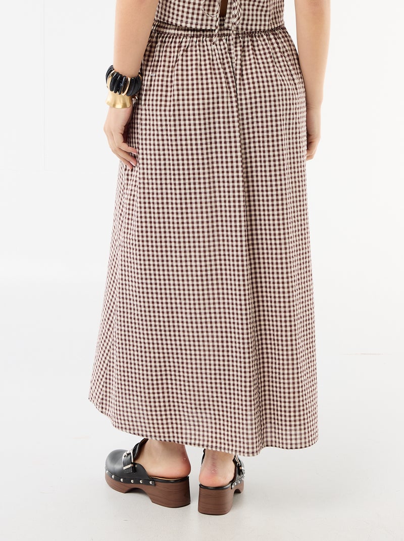 Falda larga Marron - Kiabi
