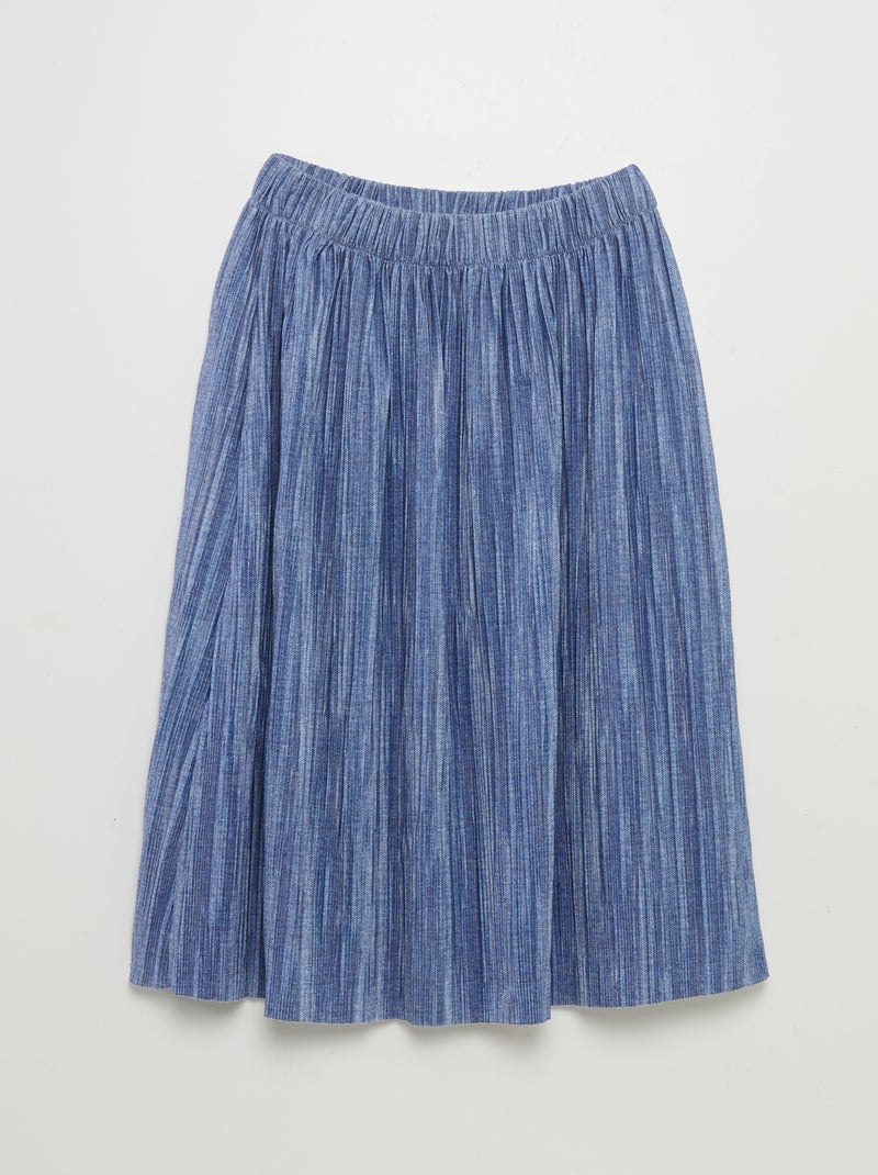 Falda larga plisada AZUL - Kiabi