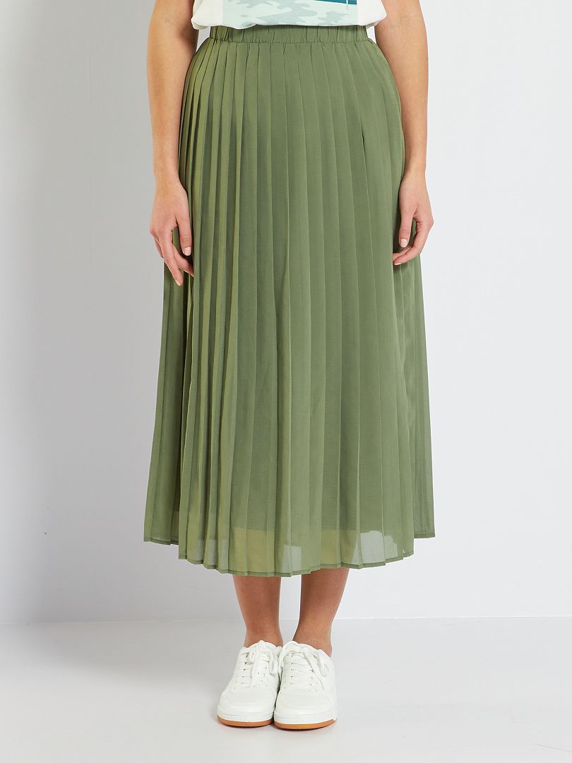 Falda larga - verde liquen - Kiabi 18.00€