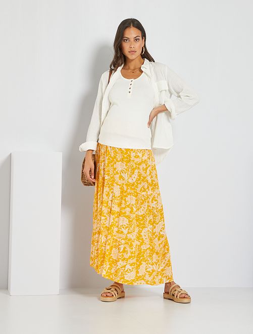 Falda larga premamá flores - AMARILLO - Kiabi - 19.00€