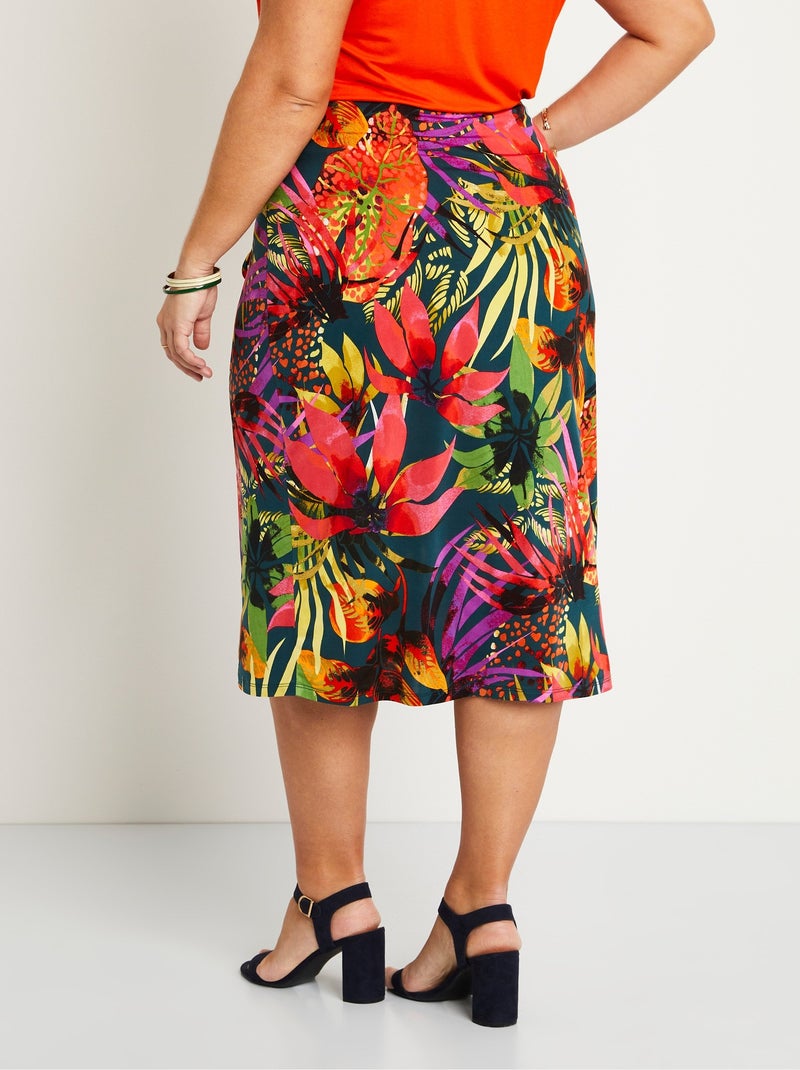 Falda larga recta con estampado exótico - AFIBEL Rojo - Kiabi