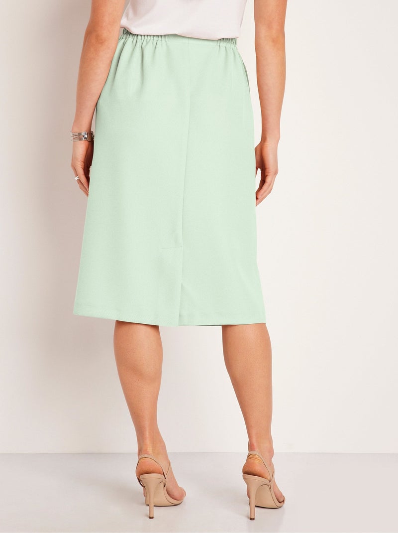 Falda larga recta de gabardina - Afibel Gris oscuro - Kiabi