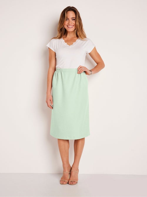 Falda larga recta de gabardina - Afibel - Kiabi