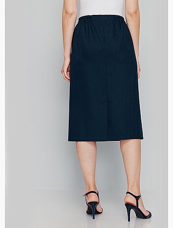 Falda larga recta de gabardina